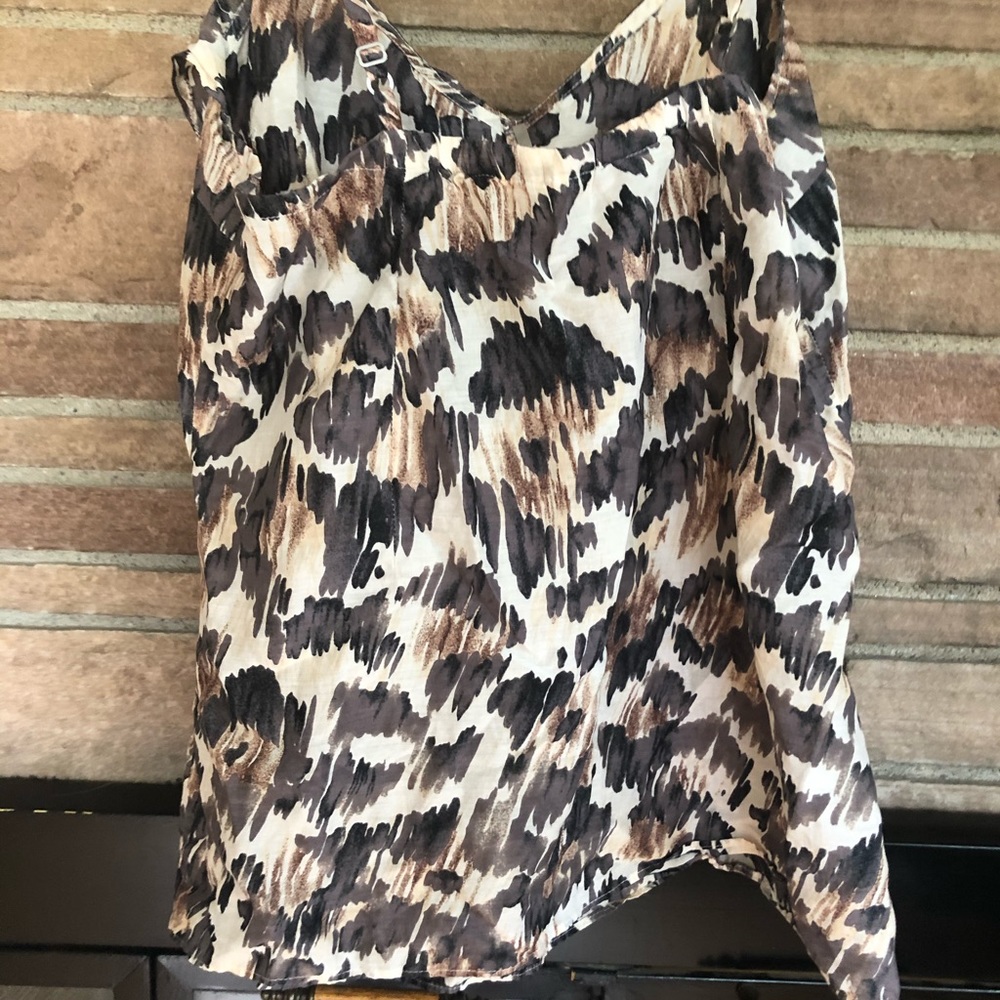 7 For All Mankind Leopard Ruffle Cami Top - Picture 7 of 10